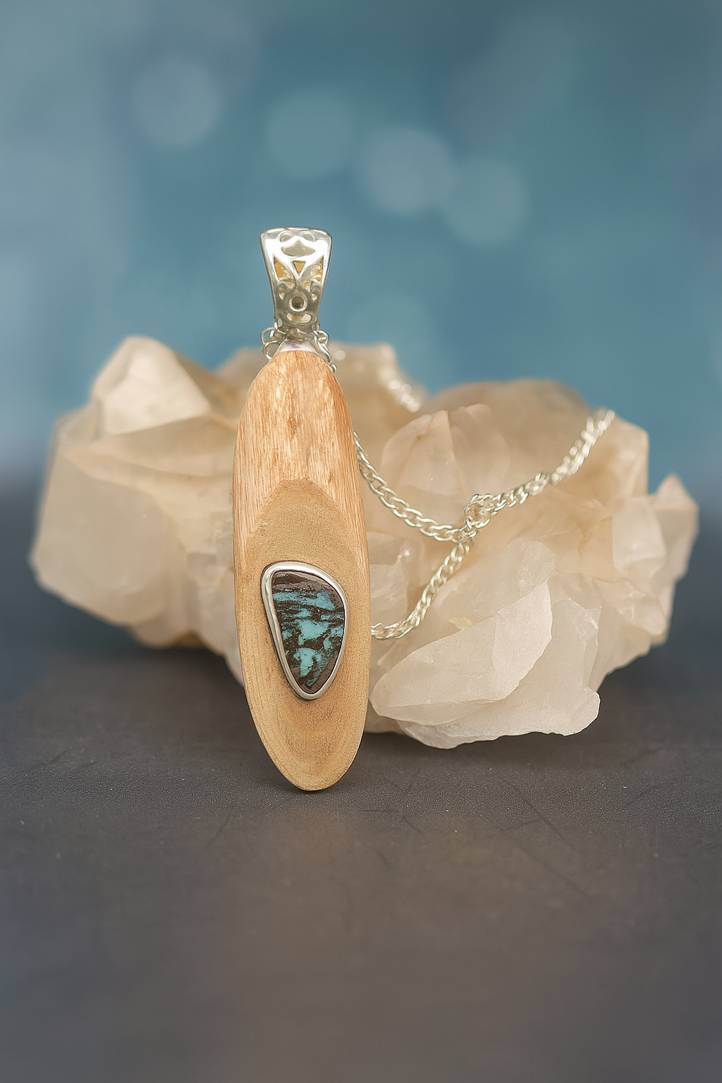 Australian Boulder Opal Pendant - 0001