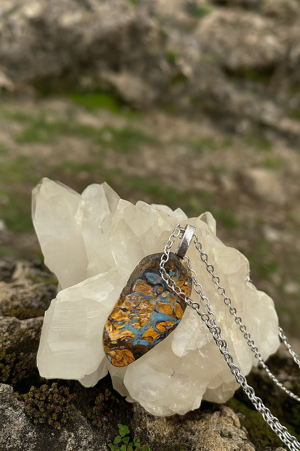 Australian Boulder Opal Pendant - 0005