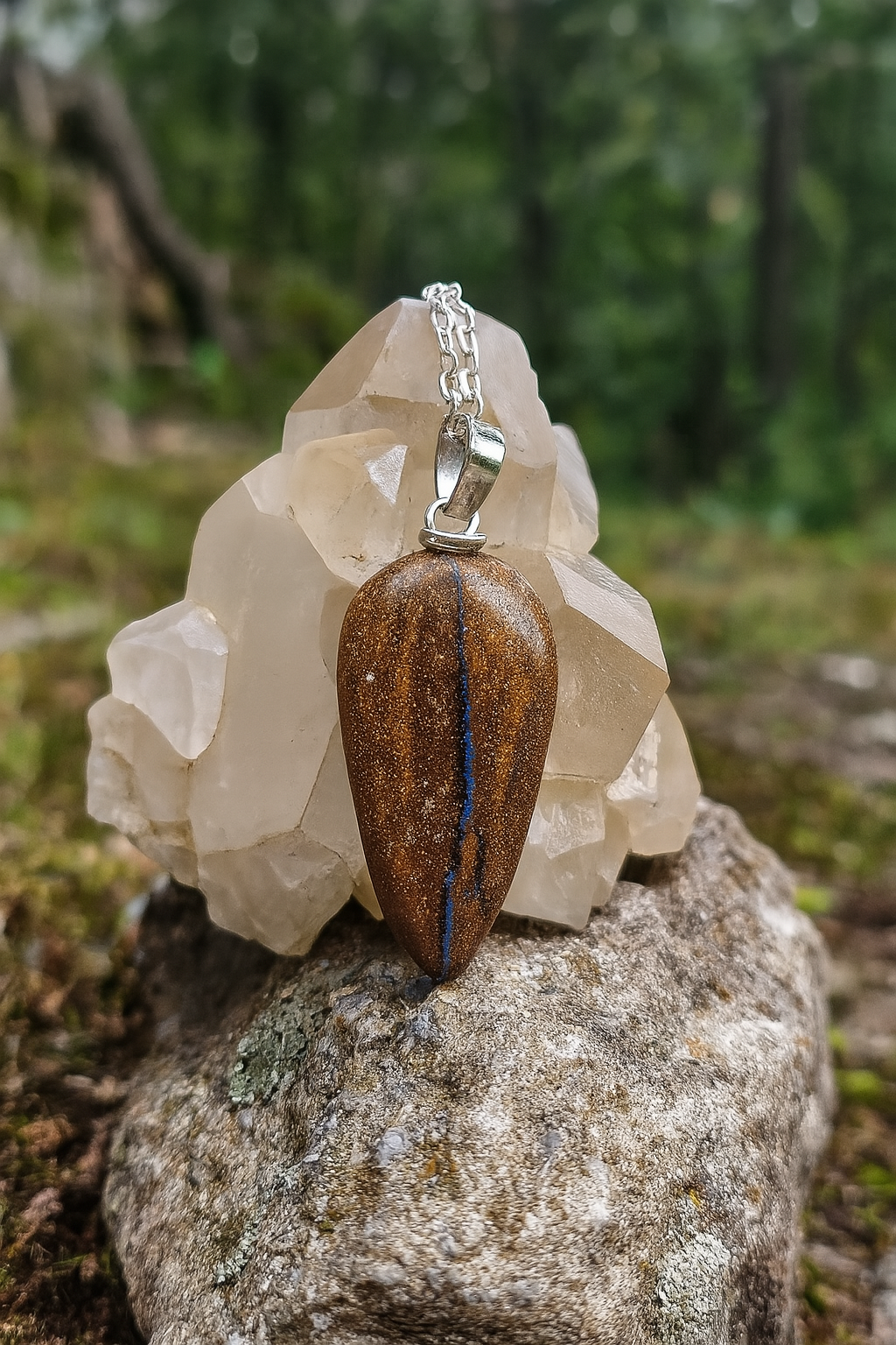 Australian Boulder Opal Pendant - 0006