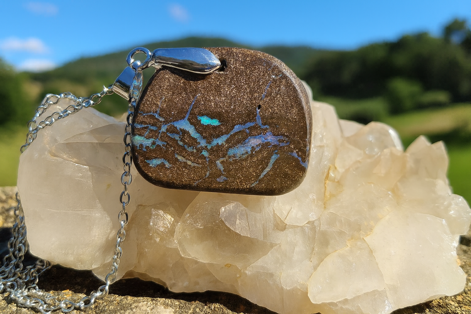 Australian Boulder Opal Pendant