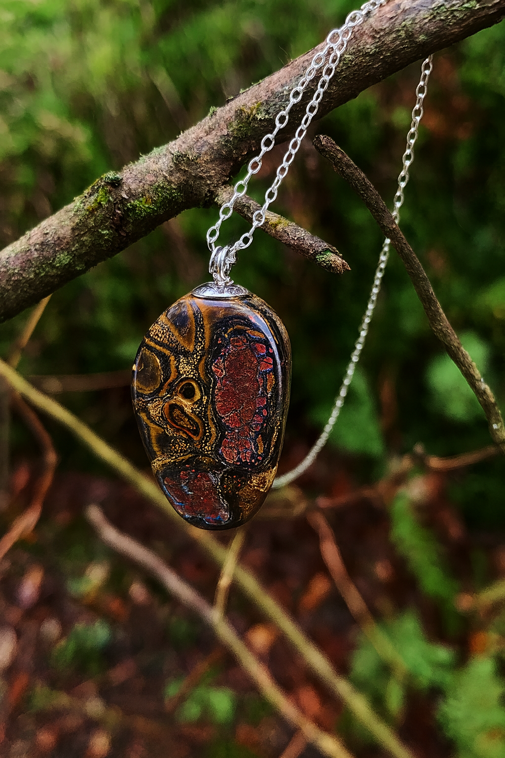 Australian Boulder Opal Pendant - 0008
