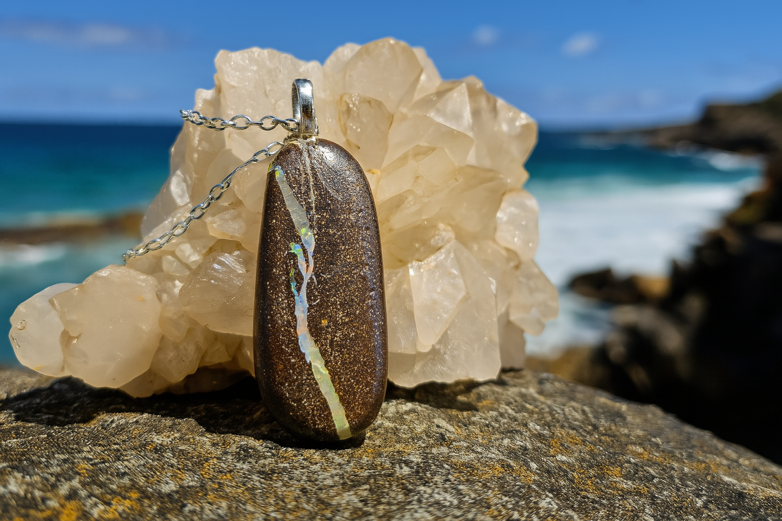 Australian Boulder Opal Pendant