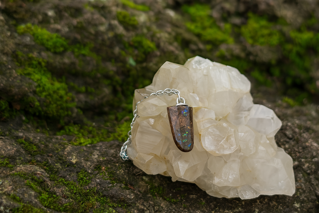 Australian Boulder Opal Pendant - 0013
