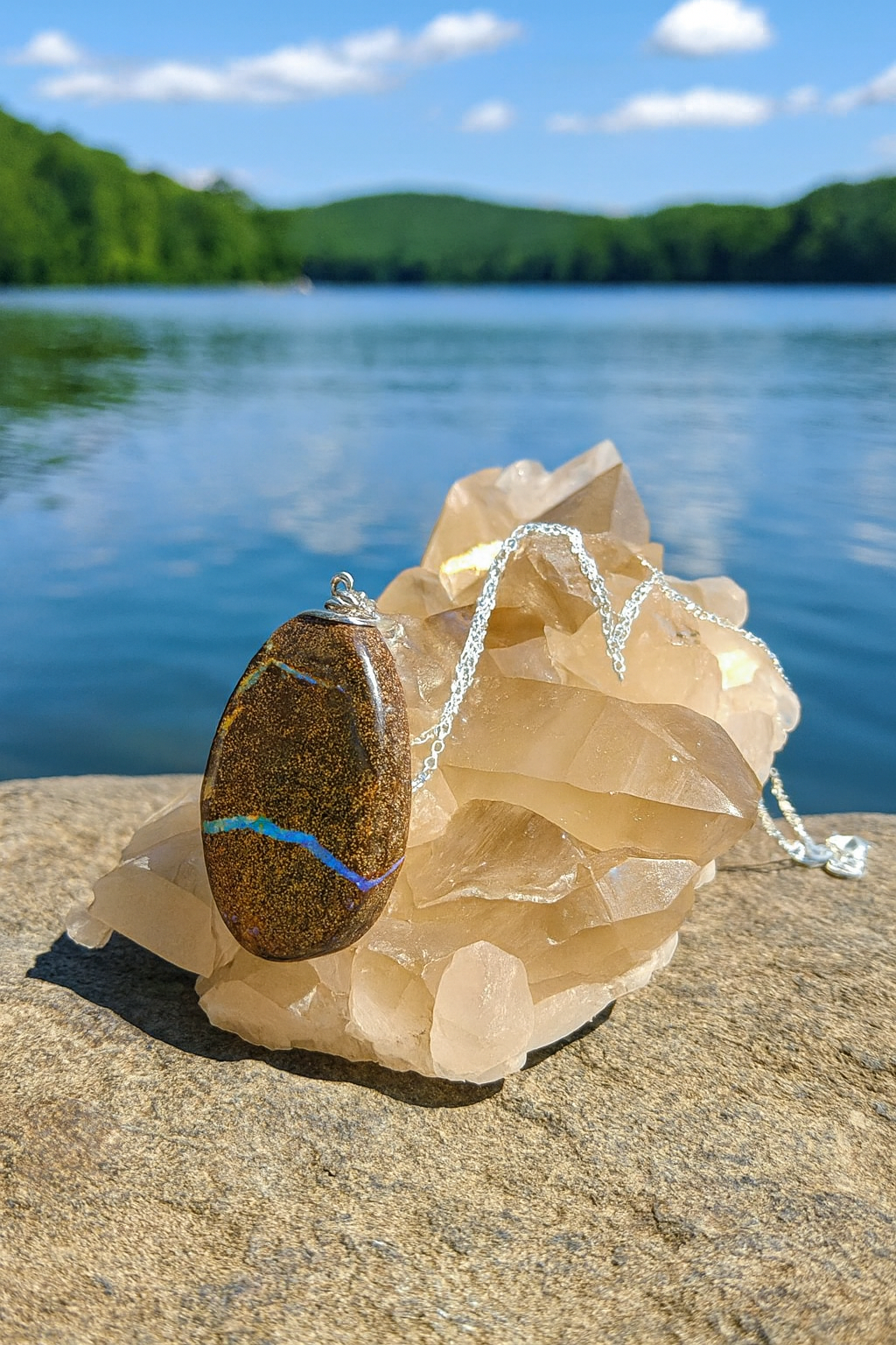 Australian Boulder Opal Pendant - 0015