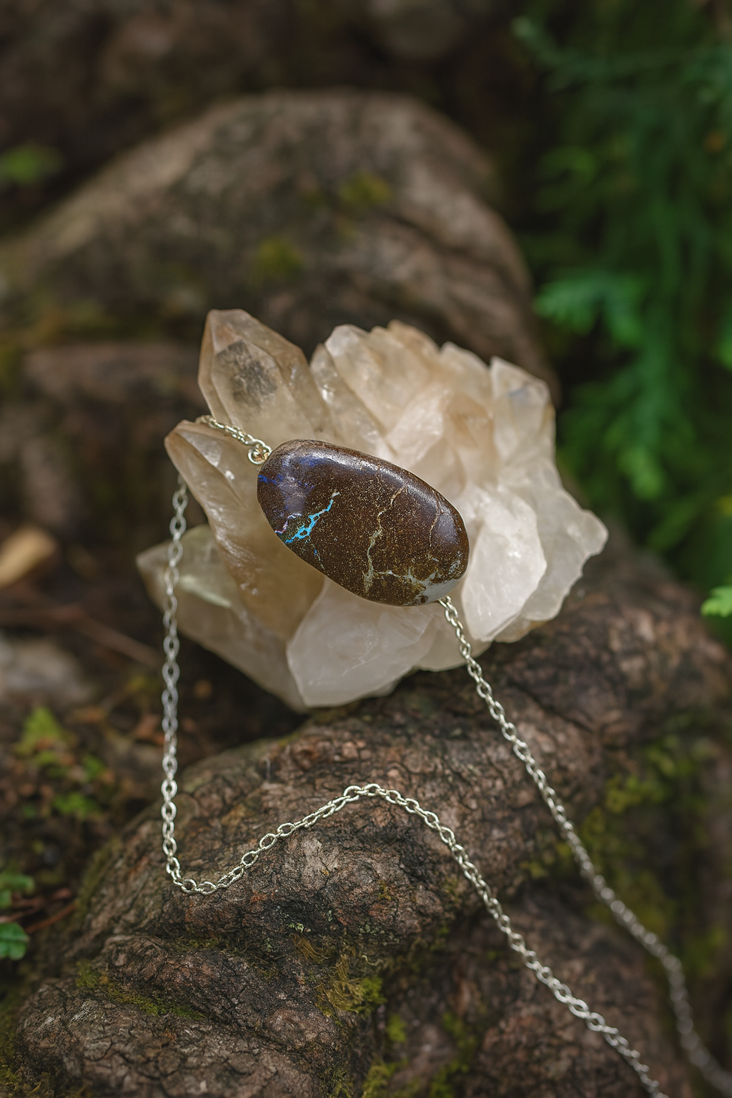Australian Boulder Opal Pendant - 0028