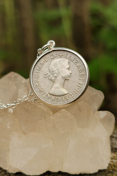 1960 Australian Shilling Coin Pendant - 0032
