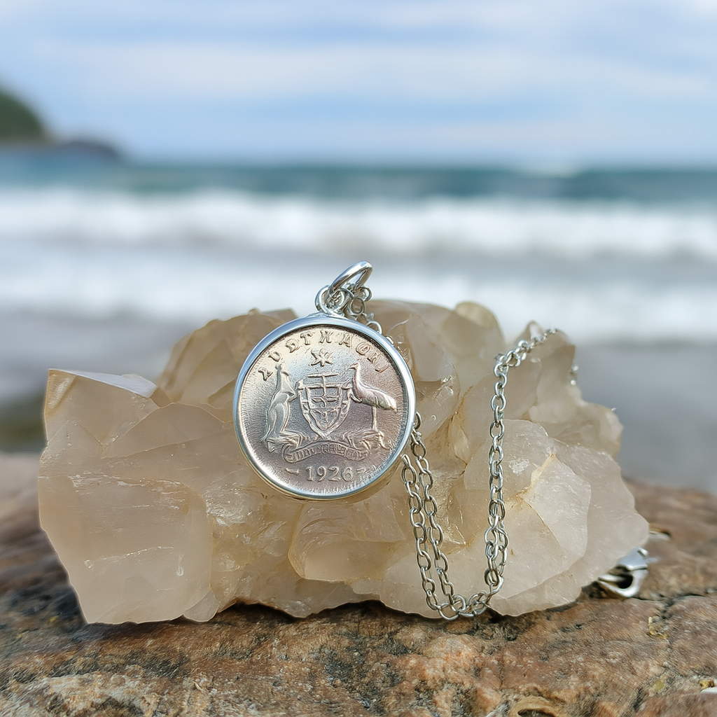 1926 Australian Sixpence Coin Pendant - 0033
