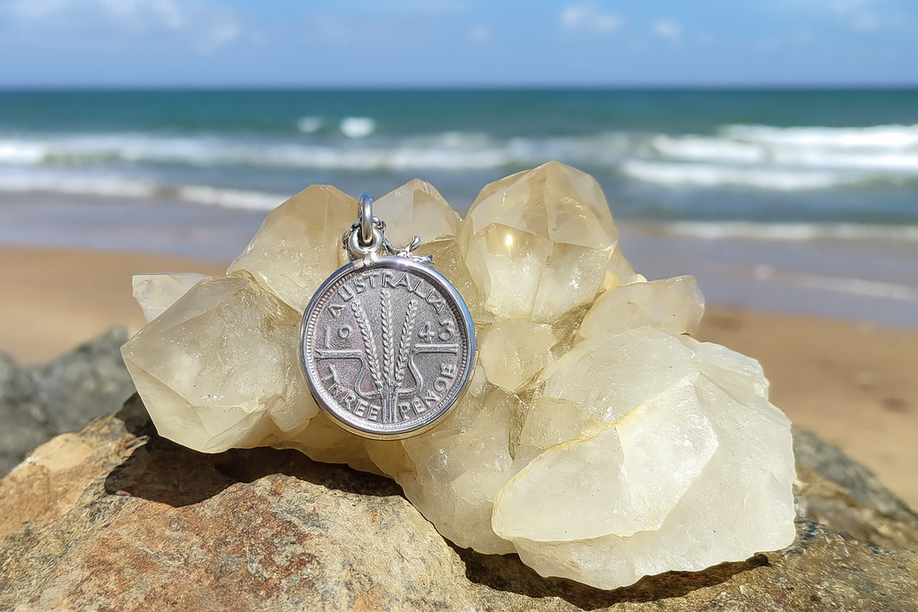1941 Australian Three Pence Coin Pendant - 0034