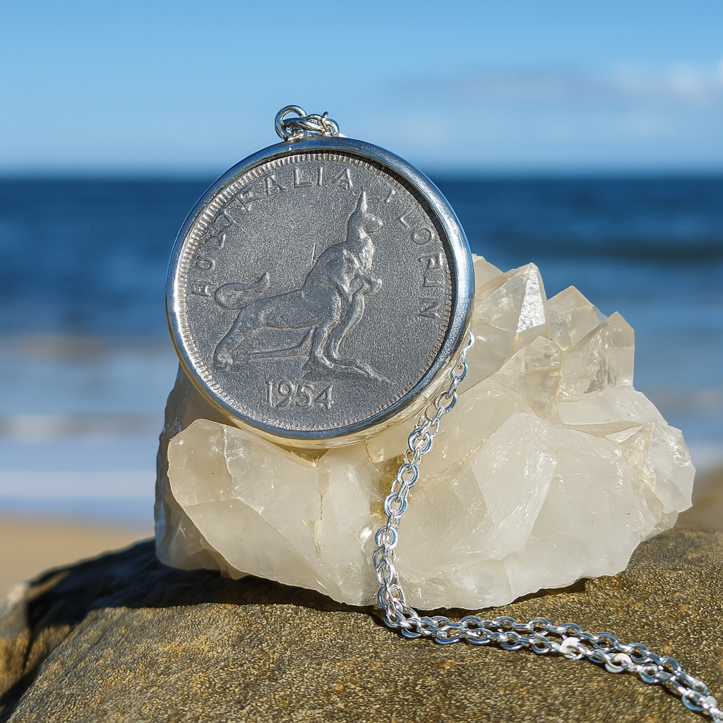 1954 Australian Florin Coin Pendant - 0035