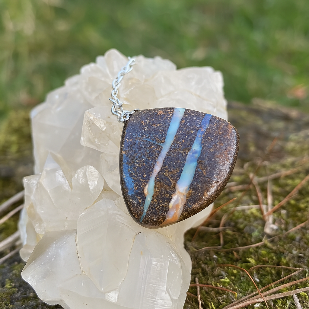 Australian Boulder Opal Pendant - 0041