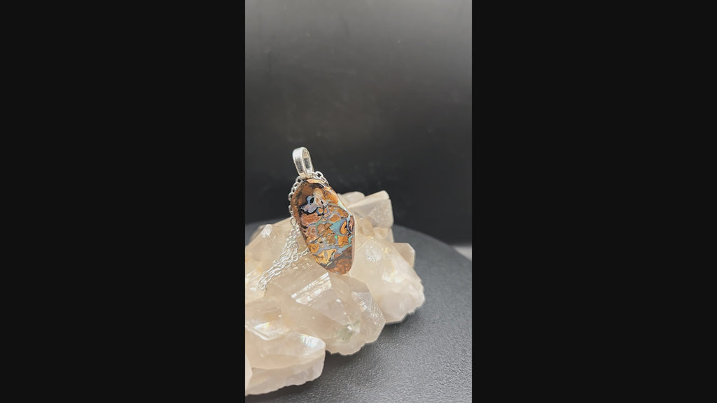 Australian Boulder Opal Pendant - 0005