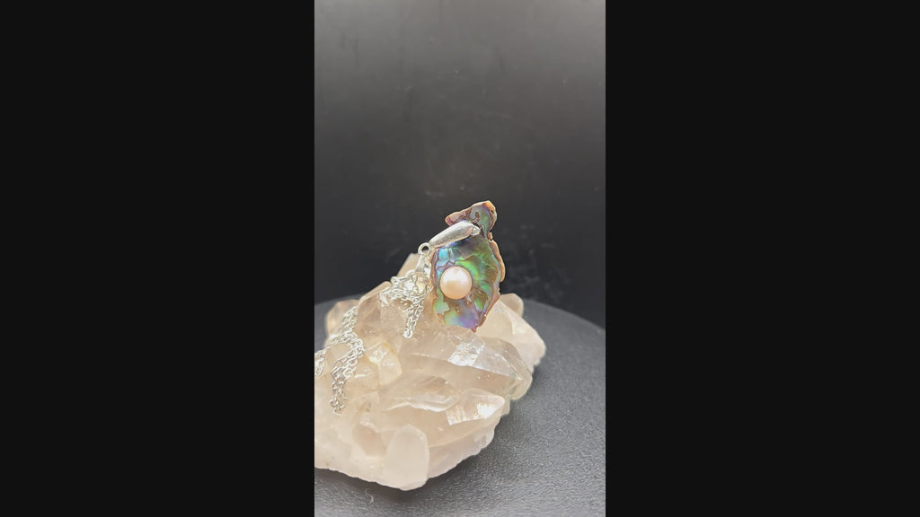 Abalone Shell and Pearl Pendant - 0030