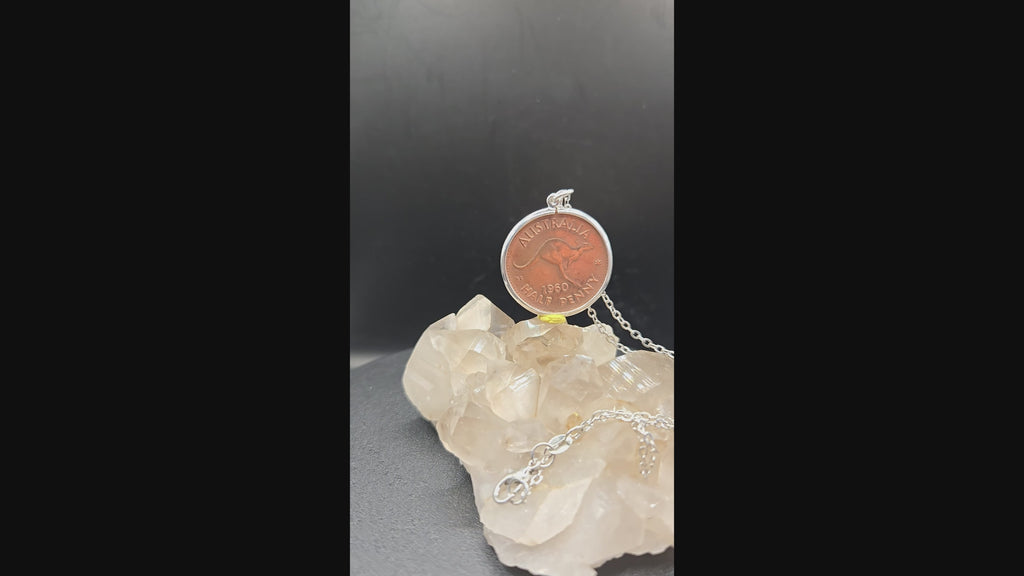 1960 Australian Half Penny Coin Pendant - 0037