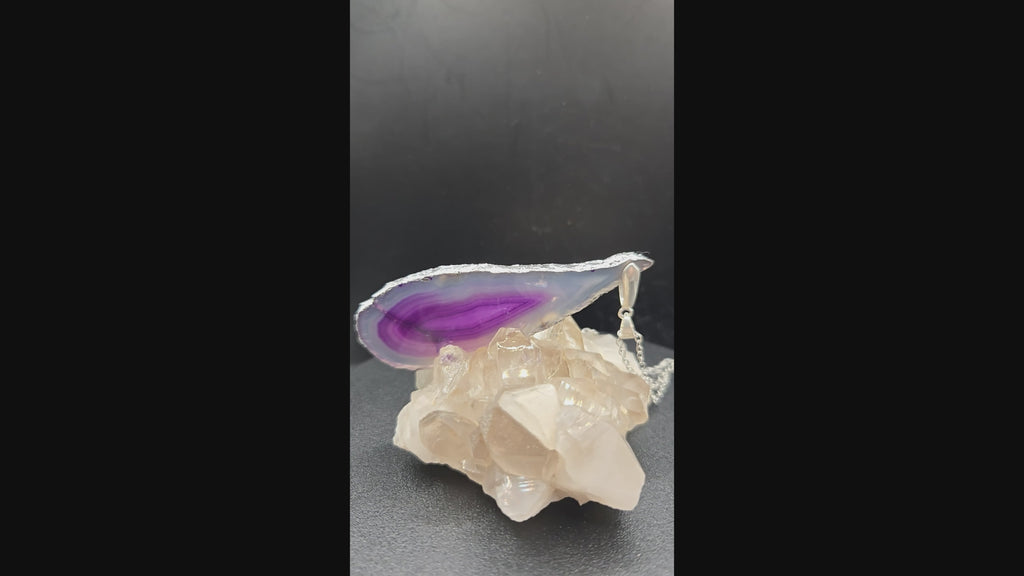Purple Agate Pendant - 0026