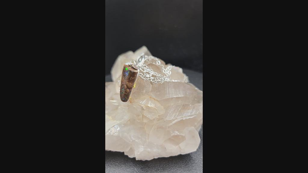Australian Boulder Opal Pendant - 0013
