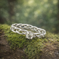 Woven Sterling Silver and Quartz Crystal Ring - 0051